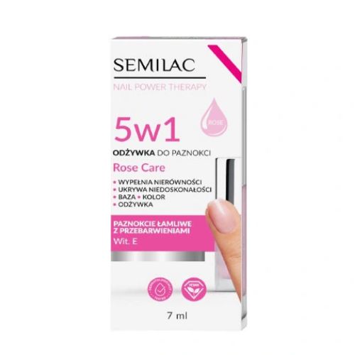 SEMILAC Nail Power Therapy 5w1 Rose Care Odżywka do paznokci 7 ml