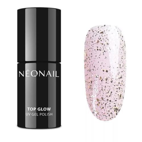 NEONAIL Top Glow Gold Flakes Top hybrydowy 7,2 ml