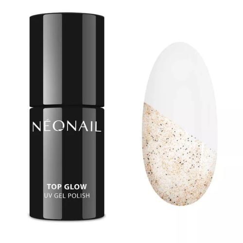 NEONAIL Top Glow Gold Sand Top hybrydowy 7,2 ml