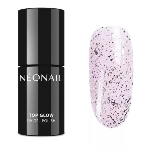 NEONAIL Top Glow Silver Flakes Top hybrydowy 7,2 ml