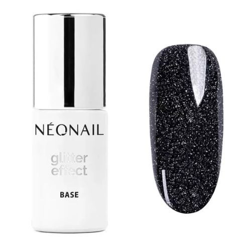 NEONAIL Glitter Effect Base Black Shine Baza hybrydowa 7,2 ml