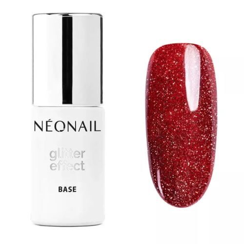 NEONAIL Glitter Effect Base Red Shine Baza hybrydowa 7,2 ml