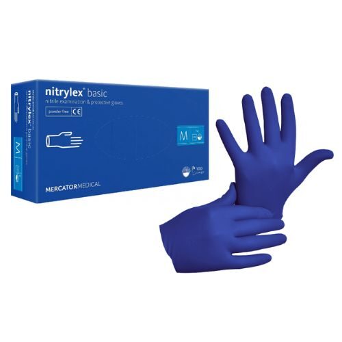 NITRYLEX CLASSIC Rękawiczki nitrylowe rozm. M - 100 szt. NIEBIESKIE BEZPUDROWE