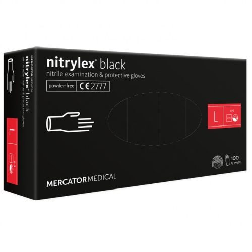 NITRYLEX Black Rękawiczki jednorazowe nitrylowe czarne rozm. L 100 szt