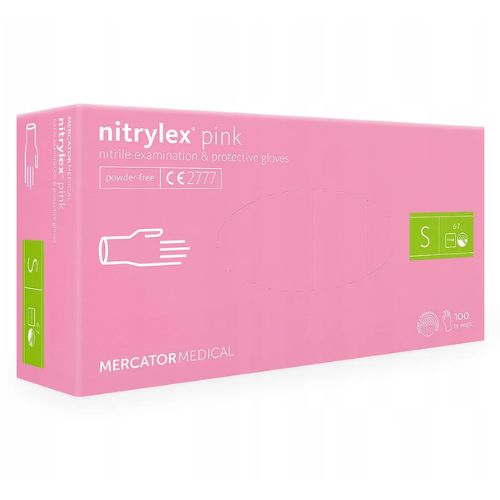 NITRYLEX Pink Rękawiczki jednorazowe nitrylowe różowe rozm. S 100 szt