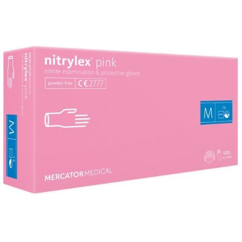 NITRYLEX Pink Rękawiczki jednorazowe nitrylowe różowe rozm. M 100 szt