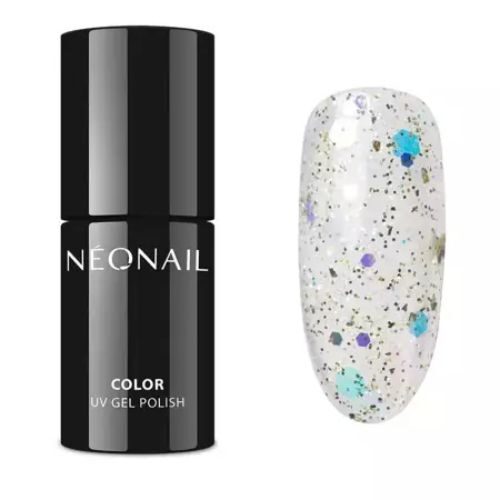 niebieski brokatowy lakier hybrydowy neonail Maxi Confetti