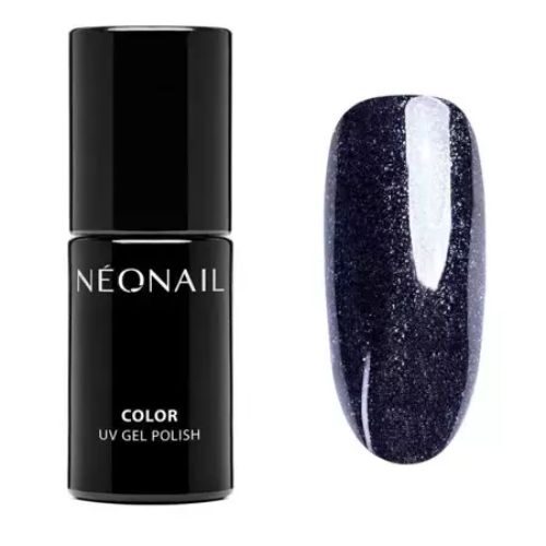 granatowy niebieski brokatowy lakier hybrydowy neonail Lunar Queen