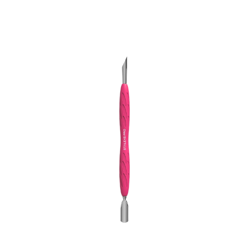 STALEKS UNIQ Kopytko do manicure Gummy z silikonową rękojeścią 10/2 (popychacz wąski zaokrąglony i kopytko skośne)