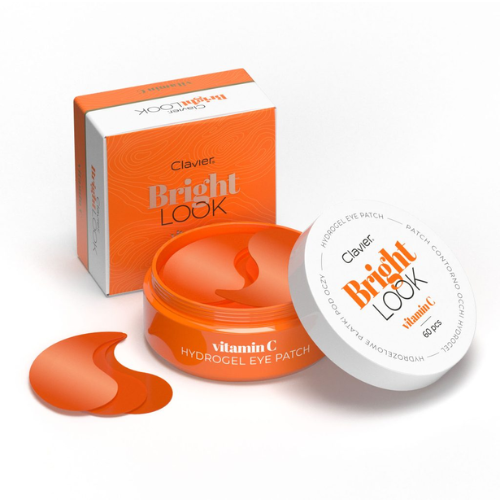 CLAVIER Bright Look Płatki pod Oczy, Żelowe, rozświetlające, Vitamina C, 60 szt.